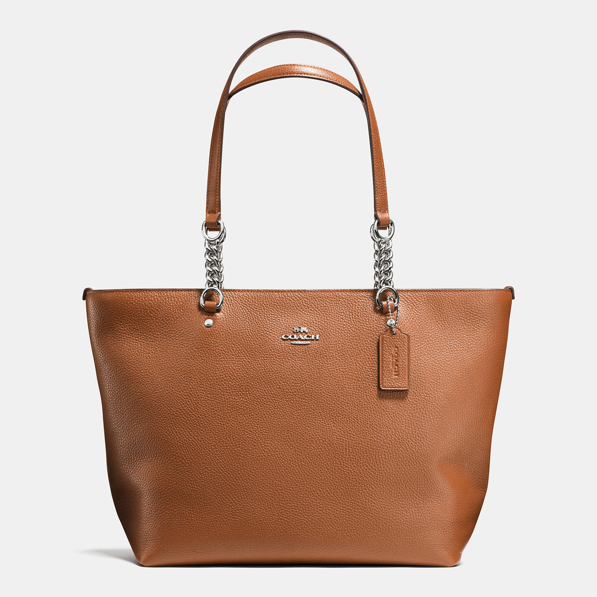 Lady Beloved Coach Sophia Tote In Pebble Leather